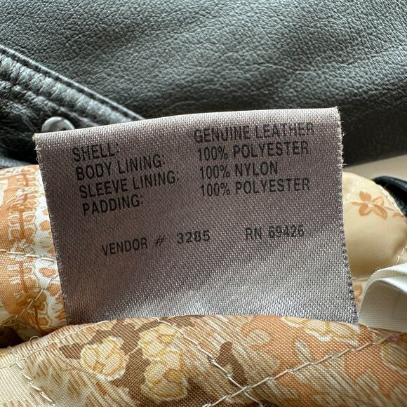 Wilsons Leather VTG Y2K Structured Quilted Lining Button Blazer‎ Black Jacket M - Picture 8 of 11